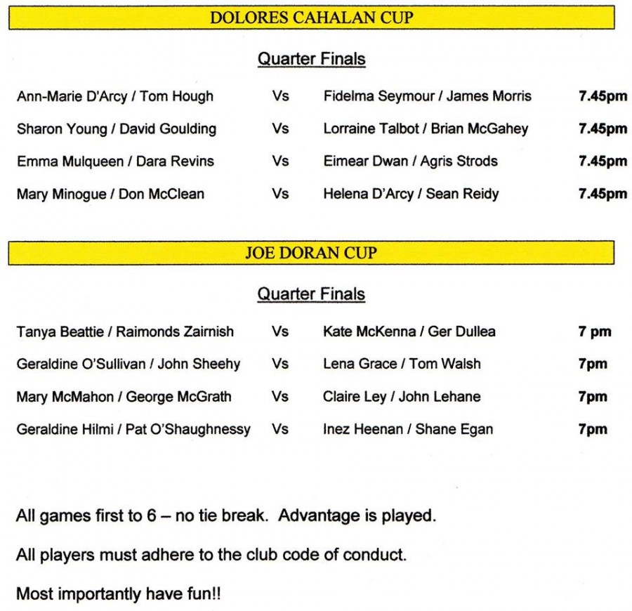 Saturday – Finals Night Schedule