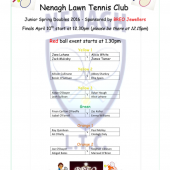 Breo Junior Spring Doubles Finals Sunday 10th April