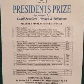 Presidents Prize – Friday Night Schedule
