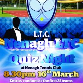 Nenagh LTC Quiz Night on Wed, March 16th at 8:30pm