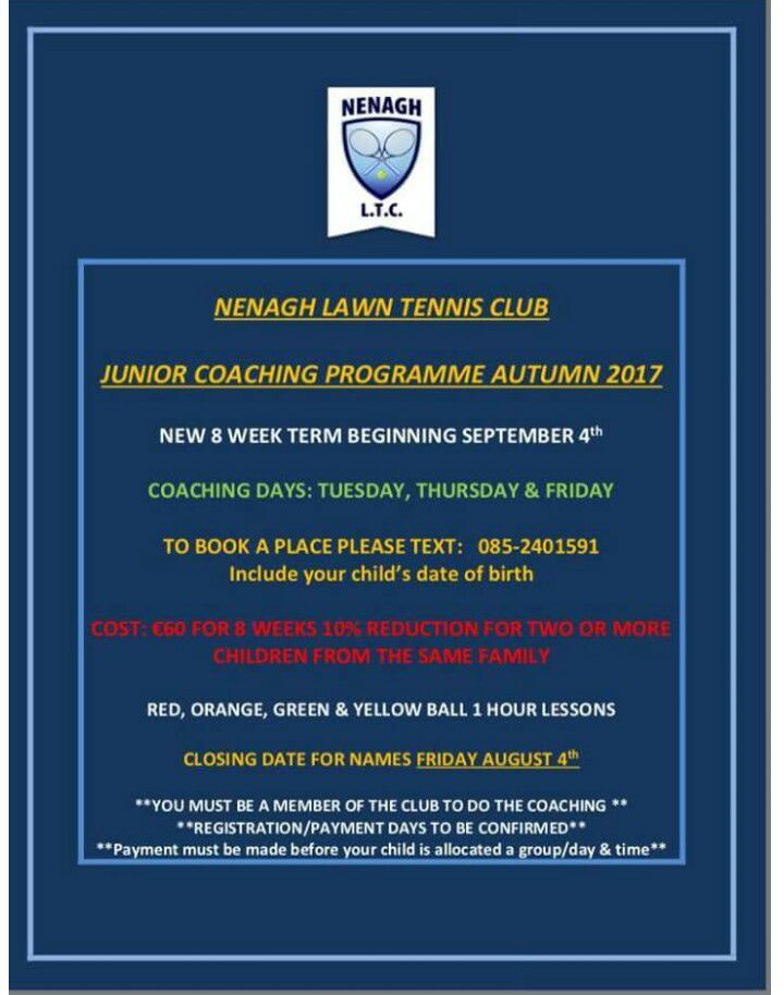 junior coaching autumn 2017