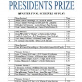 Presidents Prize – Friday Schedule of Play