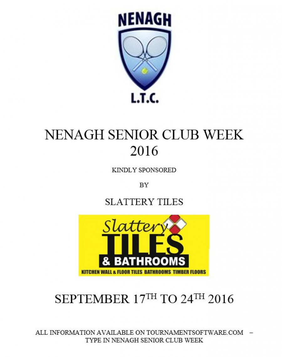 Nenagh Senior Club Week 17th – 24th September