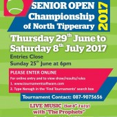 Nenagh AIB Senior Open Week – Thurs 29th June – Sat 8th July