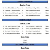 Joe Doran/Dolores Cahalan/Aine McKenna Cups 2020 – Finals Night Schedule